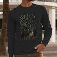 Camo Deer American Flag Graphic Hunting Men Dad Boys Men Long Sleeve T-Shirt