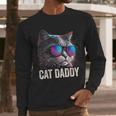 Cat Daddy Shirt Cat Sunglasses Cool Cat Dad Men Father Men Long Sleeve T-Shirt