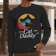Cat Daddy Vintage 80s Style Cat Retro Sunglasses Distressed Men Long Sleeve T-Shirt