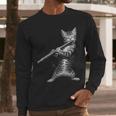 Cat Playing Flute For Cat Lover Cat Mom Cat Dad Men Long Sleeve T-Shirt