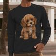 Cavapoo Breed Pet Lover Art Dog For Mom Dad Kids Men Long Sleeve T-Shirt