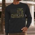 Cheer Dad Camo American Flag Cheerleader Supporter Men Long Sleeve T-Shirt