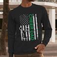 Cheer Dad Flag Green Cheerleading Men Long Sleeve T-Shirt