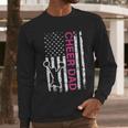 Cheer Dad Flag Pink Cheerleading Men Long Sleeve T-Shirt