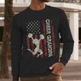 Cheer Grandpa US Flag Dad Patriotic Cheerleader Fathers Day Men Long Sleeve T-Shirt