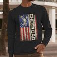 Cheerleader Dad Cheer Dad American US Flag Father Team Men Long Sleeve T-Shirt