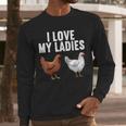 Cool Chicken Art For Men Women Dad Rooster Chicken Farmer Men Long Sleeve T-Shirt