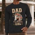 Cute Dad Of The Birthday Girl Horse Family Party Men Long Sleeve T-Shirt