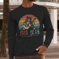 Cute Papa Bear Vintage Father's Day Retro Dad Guitar Men Long Sleeve T-Shirt