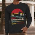 Dachshund Long Haired Best Dad Ever Dog Vintage Retro Men Long Sleeve T-Shirt