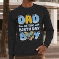 Dad Of The Birthday Boy Blue Dog Family Matching Men Long Sleeve T-Shirt