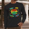 Dad Of The Birthday Boy Shirt Father Superhero Comic Party Men Long Sleeve T-Shirt