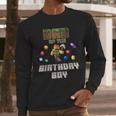 Dad Of The Birthday Boy Video Gamer Pixel Number Men Long Sleeve T-Shirt