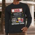 Dad Birthday Crew Movie Night Theme Matching Party Men Long Sleeve T-Shirt
