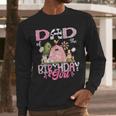 Dad Of The Birthday Girl 1St Birthday Pink Cow Farm Men Long Sleeve T-Shirt