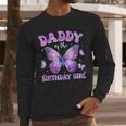 Dad Of The Birthday Girl Tie Dye Butterfly Birthday Family Men Long Sleeve T-Shirt