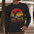 Dad Pays Mom Prays Dirt Bike Retro Motocross Boys Kids Men Long Sleeve T-Shirt