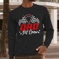 Dad Pit Crew Birthday Party Race Car Lover Racing Family Men Long Sleeve T-Shirt