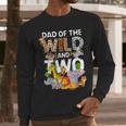 Dad Of The Wild Two Zoo 2nd Birthday Safari Jungle Animal Men Long Sleeve T-Shirt