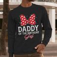 Daddy Of The Birthday Girl Cute Pink Bow Family Matching Men Long Sleeve T-Shirt