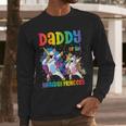 Daddy Of The Birthday Girl Dabbing Princess Unicorn Dad Men Long Sleeve T-Shirt