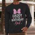 Daddy Of The Birthday Girl Pink Bow Birthday Family Matching Men Long Sleeve T-Shirt