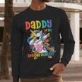 Daddy Of The Birthday Princess Girl Dabbing Unicorn Dad Men Long Sleeve T-Shirt