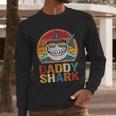 Daddy Shark Retro Shark Shirt Pajamas For Dad Dad Men Long Sleeve T-Shirt