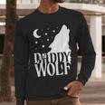 Daddy Wolf Matching Family Tribe Wolves Moon Men Long Sleeve T-Shirt