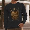 Faithful Warrior Man Of God Christian Men Knight Armor Dad Men Long Sleeve T-Shirt