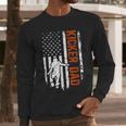 Football Kicker Dad Of A Football Kicker Father US Flag Men Long Sleeve T-Shirt