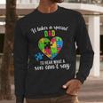 Fun Heart Puzzle Shirts Dad Autism Awareness Family Support Men Long Sleeve T-Shirt