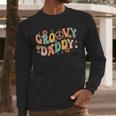 Groovy Daddy Birthday Party Peace Sign Dad 60s 70s Hippie Men Long Sleeve T-Shirt