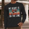 My Heart Is On The Line Football Mom Dad Offensive Lineman Men Long Sleeve T-Shirt
