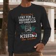 Homeschool Dad Kissing The Teacher Homeschool Dad Men Women Kids Men Long Sleeve T-Shirt