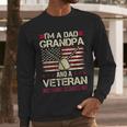 I'm a Dad Grandpa And a Veteran Nothing Scares Me Men Long Sleeve T-Shirt
