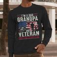 I'm A Dad Grandpa And Veteran Retro Papa Grandpa Men Long Sleeve T-Shirt