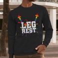 Leg Rest Naughty Dad Joke Vagitarian Lesbian Men Long Sleeve T-Shirt