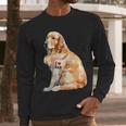 I Love Dad Patriotic Golden Retriever Canine Dog Lover Men Long Sleeve T-Shirt