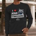 I Love Jesus And Raccoons Mom Dad Christian Love Jesus Bible Men Long Sleeve T-Shirt