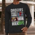 Marvel Father's Day Spider-Man Thor Hulk Dad Attributes Men Long Sleeve T-Shirt