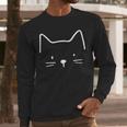 Minimalist Cat Mom Cat Dad Men Kids Women Cat Men Long Sleeve T-Shirt