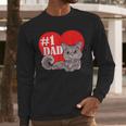 Nebelung Cat 1 Dad Father's Day Daddy Heart Decor For Men Women Kids Men Long Sleeve T-Shirt