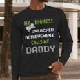 Nerdy Father Day Gamer Dad Daddy Men Love Video Gaming Men Long Sleeve T-Shirt