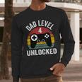 New Dad Shirt Dad Level 4 Unlocked For 4 Kids Gaming Men Long Sleeve T-Shirt