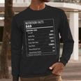 Nutrition Facts Dad Father's Day Shirt For Men Dad Men Long Sleeve T-Shirt Nutrition Facts Dad Father's Day Shirt For Men Dad Men Long Sleeve T-Shirt