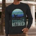 Ofishally Retired Fishing Retro Retirement Dad Men Men Long Sleeve T-Shirt