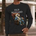 Old Buzzard Bird Old Man Grandpa Recliner Dads Joke Men Long Sleeve T-Shirt