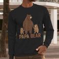 Papa Bear Dad Two Cubs Daddy Bear 2 Kids Father's Day Men Long Sleeve T-Shirt Papa Bear Dad Two Cubs Daddy Bear 2 Kids Father's Day Men Long Sleeve T-Shirt