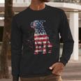 Patriotic Pitbull American Flag 4th Of July Dog Pitbull Dad Men Long Sleeve T-Shirt